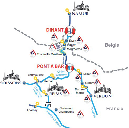 Ardény - mapa plavební oblasti