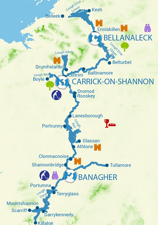 Irsko - mapa plavební oblasti